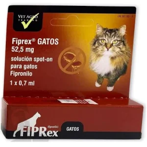 Pipetas Fiprex C Spot-On anti garrapatas y pulgas para Gatos.