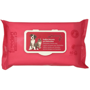 Toallitas húmedas con Clorhexidina 40uds para perros y gatos